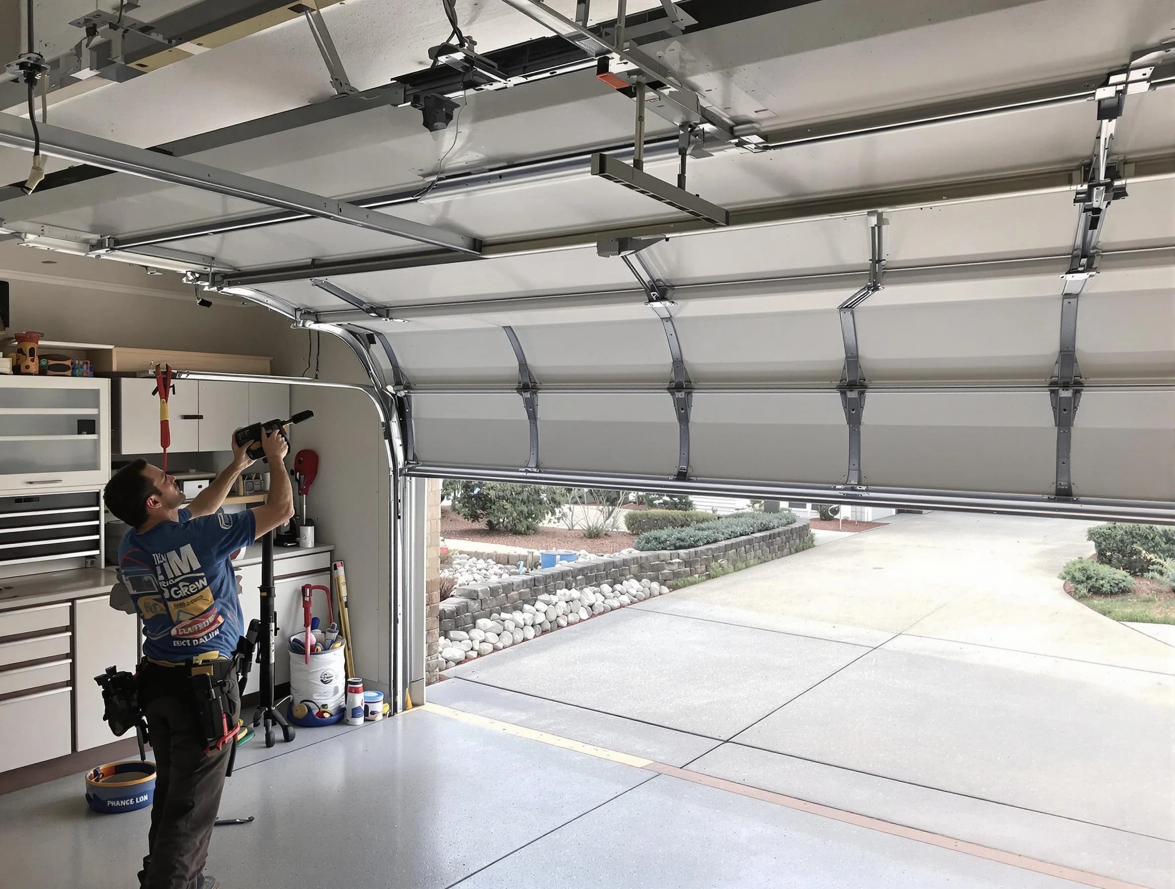 Garage door track repair service by Pleasant View Garage Door Repair in Pleasant View