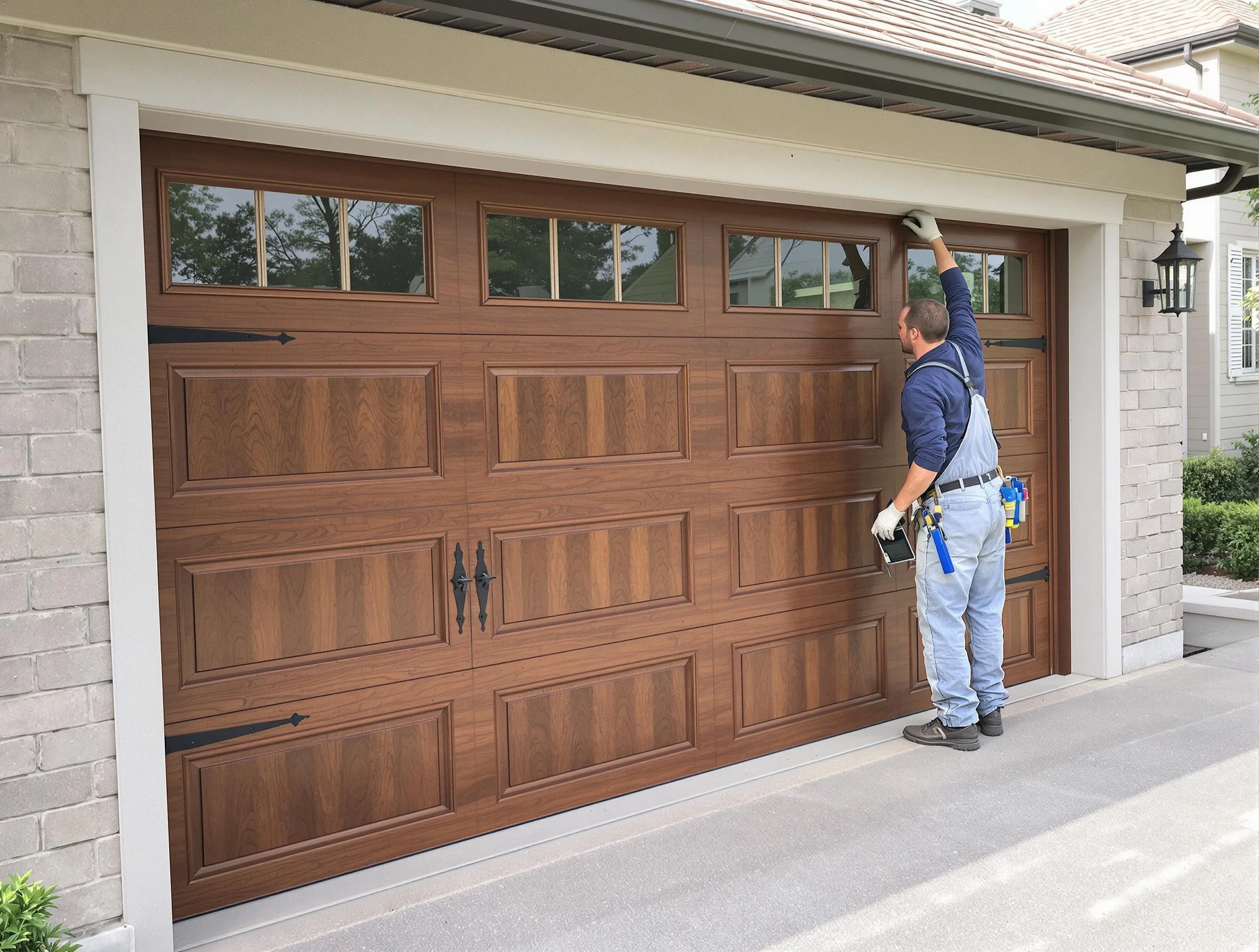 Custom garage door showcase by Pleasant View Garage Door Repair in Pleasant View