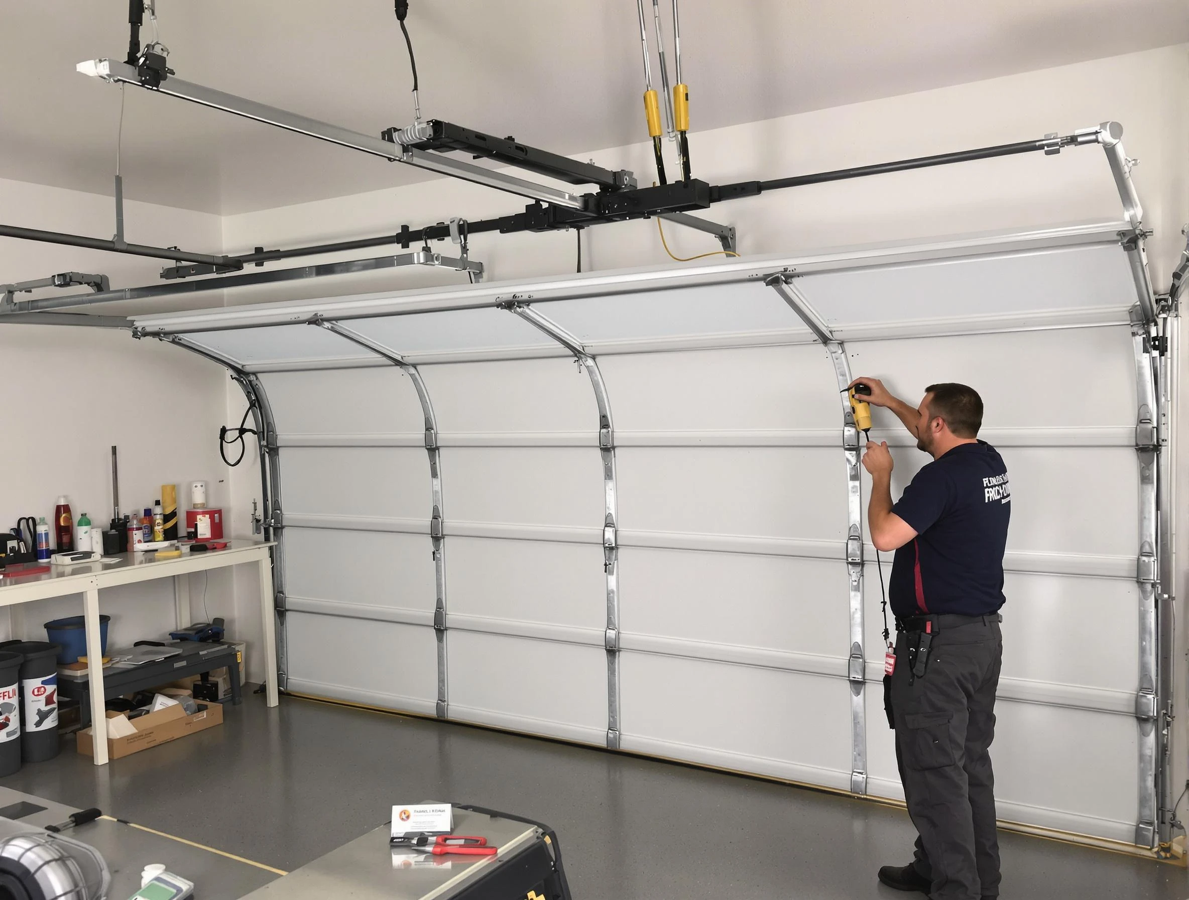Pleasant View Garage Door Repair certified technician performing overhead door system repair in Pleasant View